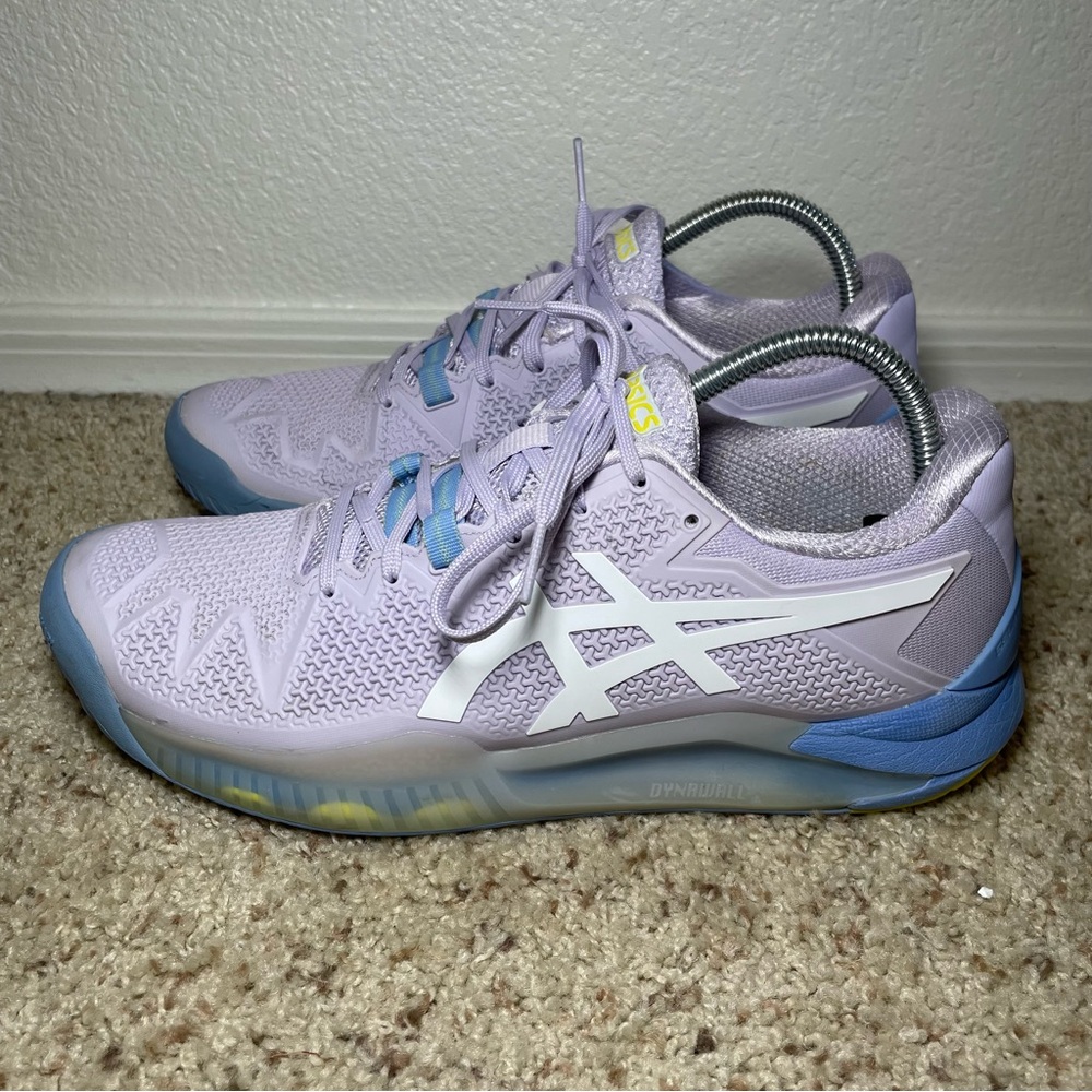 Asics Gel Resolution 8 Murasaki Tennis Shoes Womens Sz 9 Lavender Hard Court